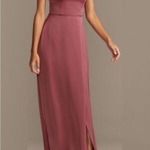 David's Bridal Dusty Rose Maxi Dress